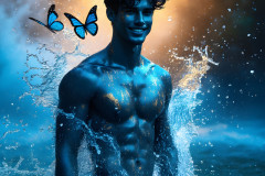 Abstract Male Art Ai Photos of Beautiful Men Enveloped by Colors
