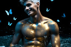 Abstract Male Art Ai Photos of Beautiful Men Enveloped by Colors