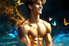 Abstract Male Art Ai Photos of Beautiful Men Enveloped by Colors