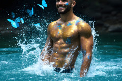 Abstract Male Art Ai Photos of Beautiful Men Enveloped by Colors