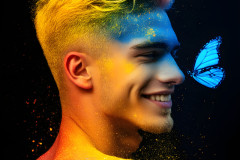 Abstract Male Art Ai Photos of Beautiful Men Enveloped by Colors