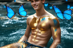 Abstract Male Art Ai Photos of Beautiful Men Enveloped by Colors