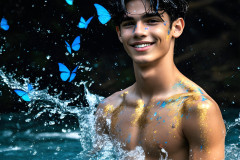 Abstract Male Art Ai Photos of Beautiful Men Enveloped by Colors