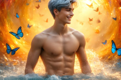 Abstract Male Art Ai Photos of Beautiful Men Enveloped by Colors