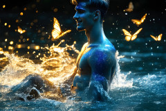 Abstract Male Art Ai Photos of Beautiful Men Enveloped by Colors