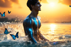 Abstract Male Art Ai Photos of Beautiful Men Enveloped by Colors
