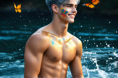 Abstract Male Art Ai Photos of Beautiful Men Enveloped by Colors