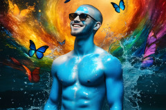 Abstract Male Art Ai Photos of Beautiful Men Enveloped by Colors