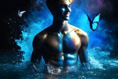 Abstract Male Art Ai Photos of Beautiful Men Enveloped by Colors