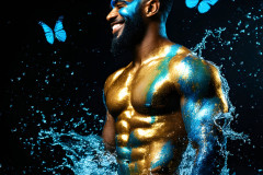 Abstract Male Art Ai Photos of Beautiful Men Enveloped by Colors