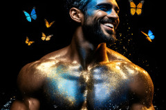 Abstract Male Art Ai Photos of Beautiful Men Enveloped by Colors
