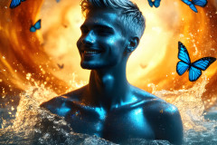 Abstract Male Art Ai Photos of Beautiful Men Enveloped by Colors