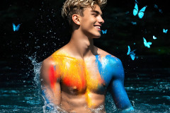 Abstract Male Art Ai Photos of Beautiful Men Enveloped by Colors