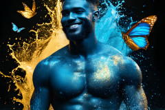 Abstract Male Art Ai Photos of Beautiful Men Enveloped by Colors