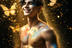 Abstract Male Art Ai Photos of Beautiful Men Enveloped by Colors