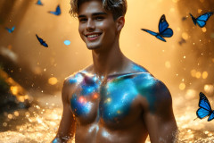 Abstract Male Art Ai Photos of Beautiful Men Enveloped by Colors