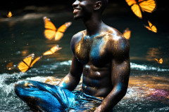 Abstract Male Art Ai Photos of Beautiful Men Enveloped by Colors