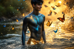 Abstract Male Art Ai Photos of Beautiful Men Enveloped by Colors