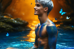 Abstract Male Art Ai Photos of Beautiful Men Enveloped by Colors