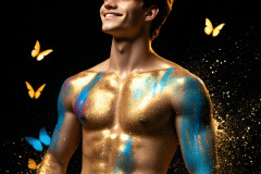 Abstract Male Art Ai Photos of Beautiful Men Enveloped by Colors