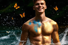 Abstract Male Art Ai Photos of Beautiful Men Enveloped by Colors