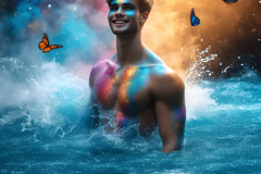 Abstract Male Art Ai Photos of Beautiful Men Enveloped by Colors