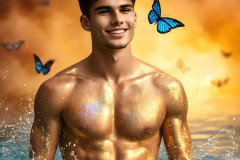 Abstract Male Art Ai Photos of Beautiful Men Enveloped by Colors