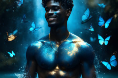 Abstract Male Art Ai Photos of Beautiful Men Enveloped by Colors