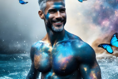 Abstract Male Art Ai Photos of Beautiful Men Enveloped by Colors