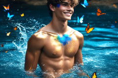 Abstract Male Art Ai Photos of Beautiful Men Enveloped by Colors