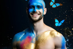 Abstract Male Art Ai Photos of Beautiful Men Enveloped by Colors