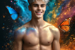 Abstract Male Art Ai Photos of Beautiful Men Enveloped by Colors