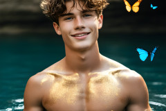 Abstract Male Art Ai Photos of Beautiful Men Enveloped by Colors