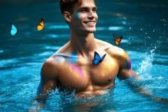 Abstract Male Art Ai Photos of Beautiful Men Enveloped by Colors