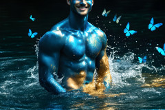 Abstract Male Art Ai Photos of Beautiful Men Enveloped by Colors