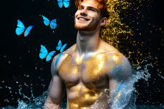 Abstract Male Art Ai Photos of Beautiful Men Enveloped by Colors