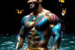 Abstract Male Art Ai Photos of Beautiful Men Enveloped by Colors