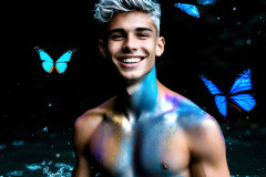 Abstract Male Art Ai Photos of Beautiful Men Enveloped by Colors
