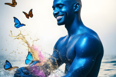 Abstract Male Art Ai Photos of Beautiful Men Enveloped by Colors