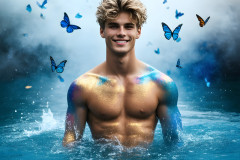 Abstract Male Art Ai Photos of Beautiful Men Enveloped by Colors