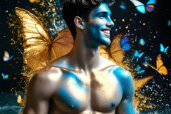 Abstract Male Art Ai Photos of Beautiful Men Enveloped by Colors