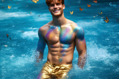 Abstract Male Art Ai Photos of Beautiful Men Enveloped by Colors