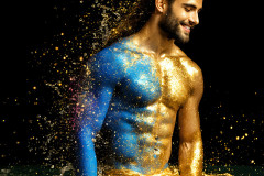 Abstract Male Art Ai Photos of Beautiful Men Enveloped by Colors