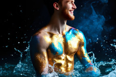 Abstract Male Art Ai Photos of Beautiful Men Enveloped by Colors