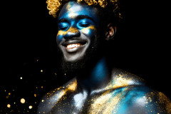 Abstract Male Art Ai Photos of Beautiful Men Enveloped by Colors