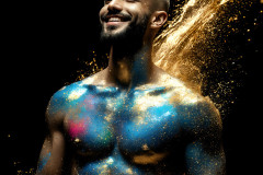 Abstract Male Art Ai Photos of Beautiful Men Enveloped by Colors