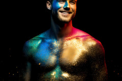 Abstract Male Art Ai Photos of Beautiful Men Enveloped by Colors