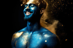 Abstract Male Art Ai Photos of Beautiful Men Enveloped by Colors