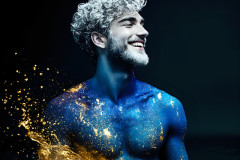 Abstract Male Art Ai Photos of Beautiful Men Enveloped by Colors