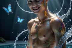 Abstract Male Art Ai Photos of Beautiful Men Enveloped by Colors